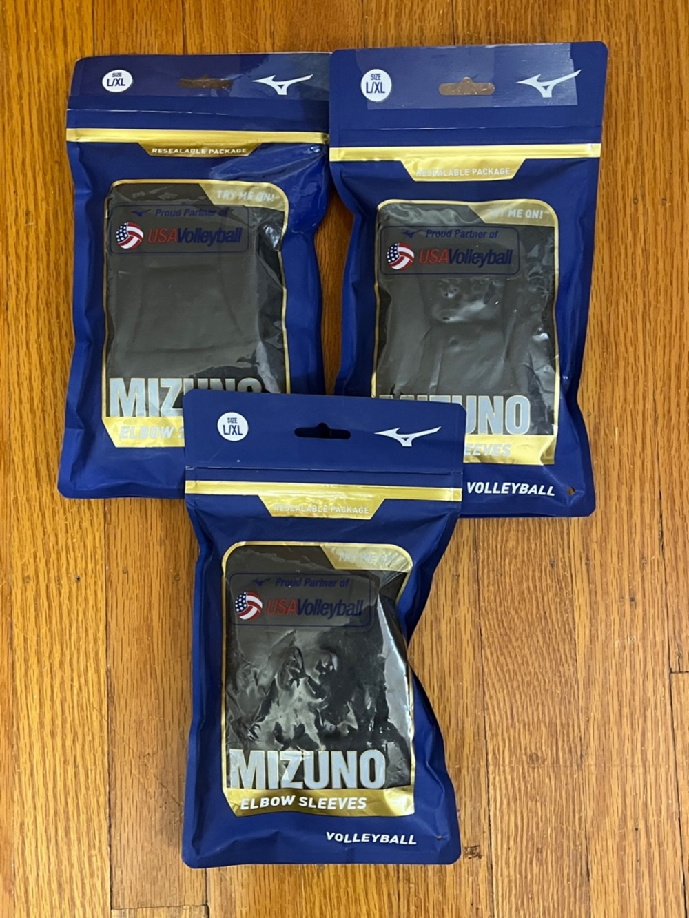 Mizuno elbow sleeves volleyball size L/ XL - 3 packs new